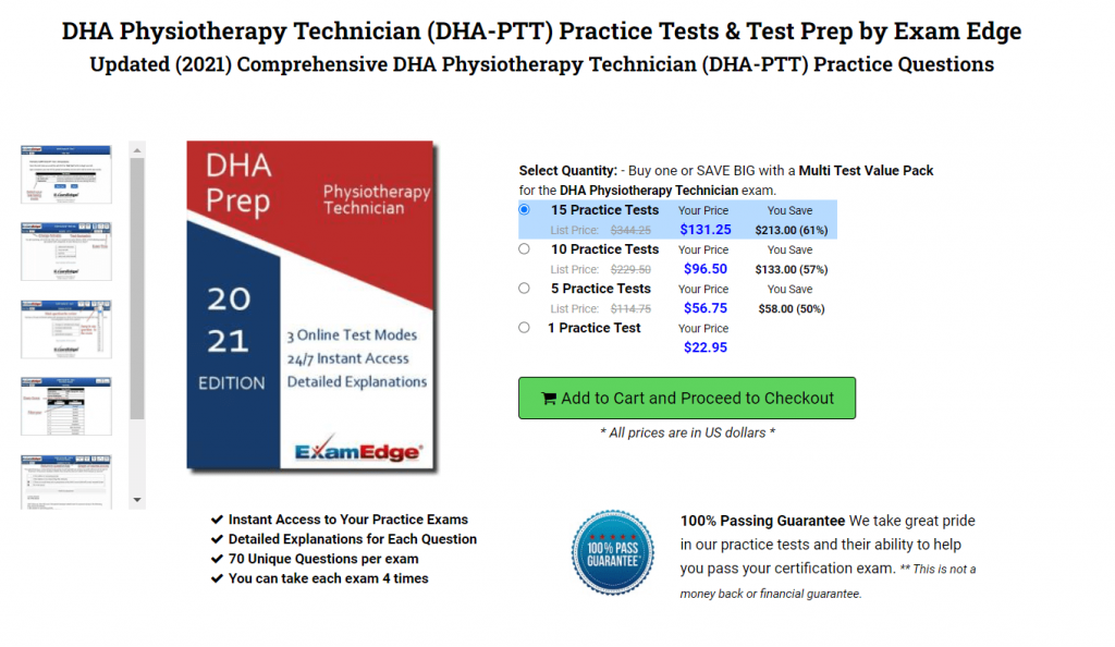 DHA Physiotherapy Technician Pricing