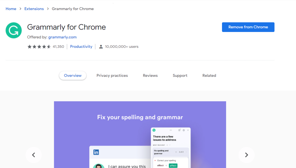 Grammarly Browser Extension