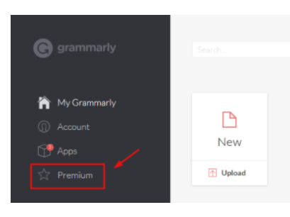 Grammarly Discount-select premium option