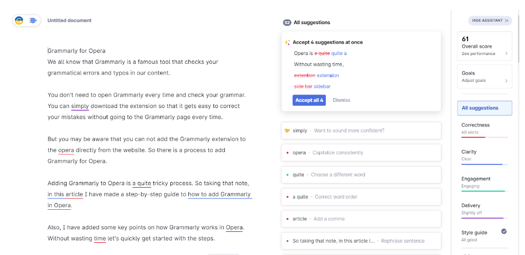 grammarly for opera gx