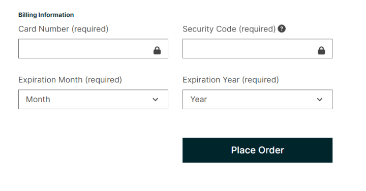 Your payment credentials Your payment credentials