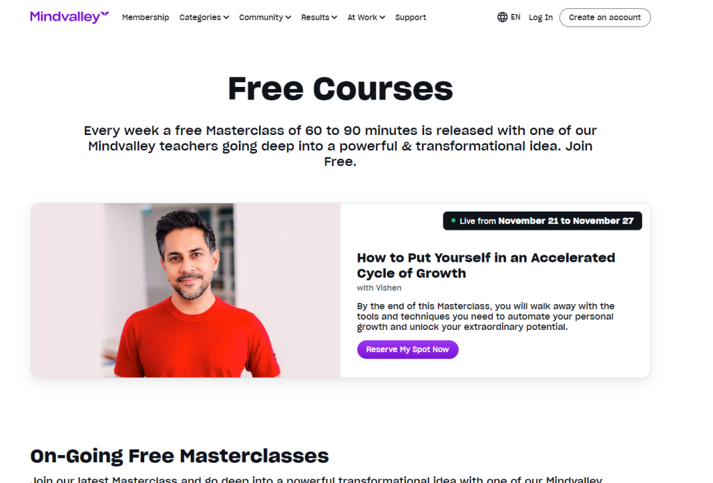 Mindvalley Free Courses