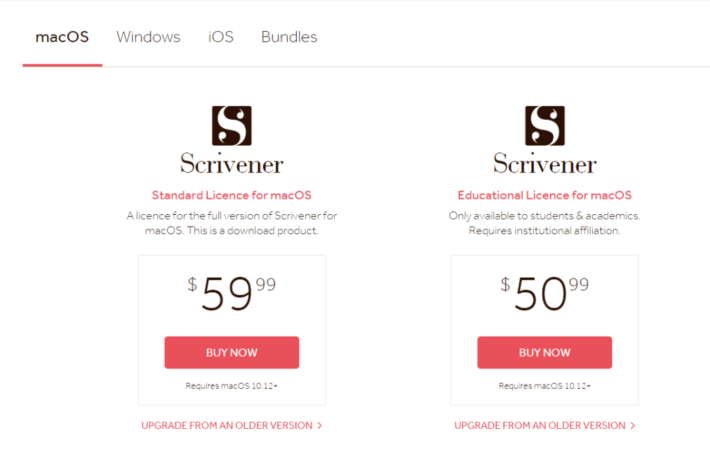 Scrivener - Pricing