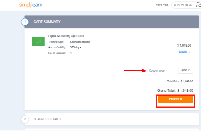 Simplilearn- Click on Proceed button 