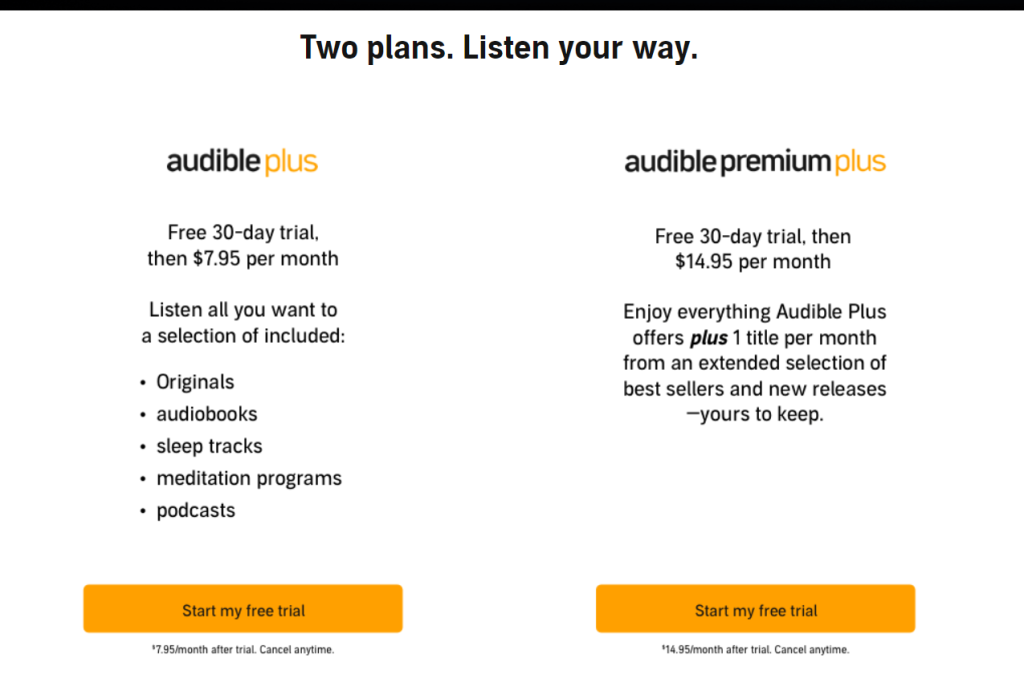 Audible Pricing 