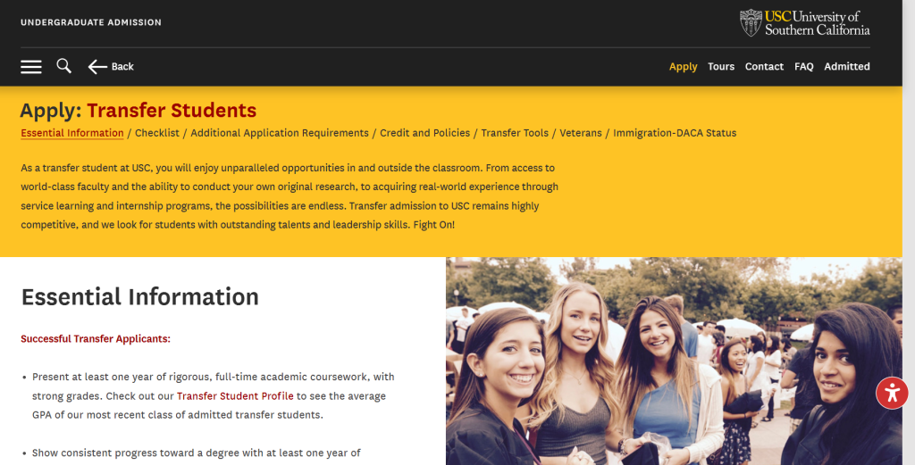 USC Transfer Acceptance Rate 2024 Edition 