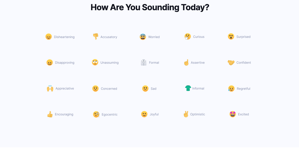 Grammarly tone detection